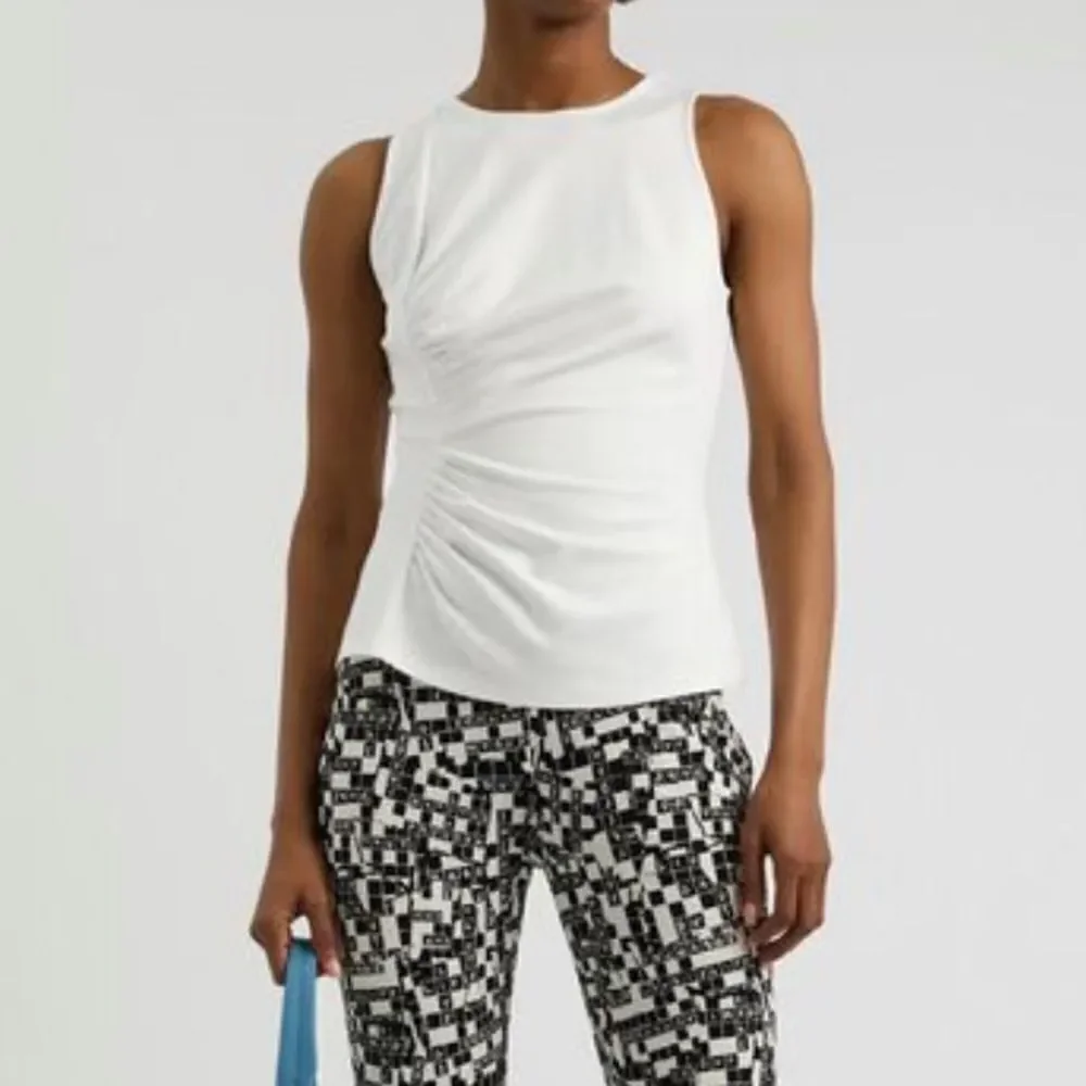 Diane Von Furstenberg Poseidon Gathered Tank Ivory